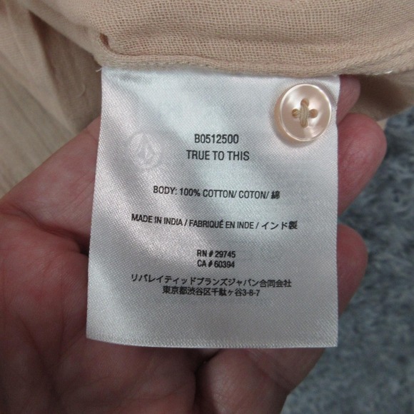 Volcom Shirt Womens Large Beige Lil Button Up LS Lived In 100% Cotton NWT - Picture 13 of 16